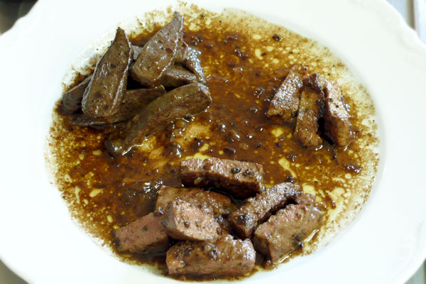 Drei Lebern in Madeirasauce